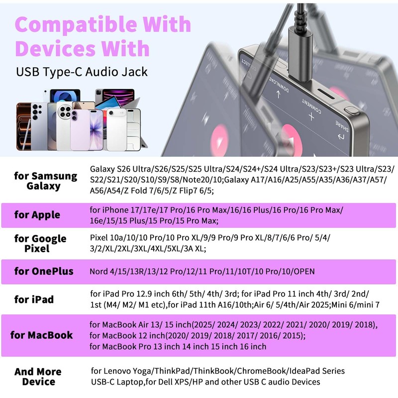 AIAUXAI USB C Headphones Wired in Ear Earbuds with Microphone