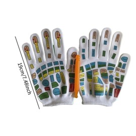 perfeclan Handmassage Fäustlinge mit markierte Reflexzonenhandschuhe für Anfänger Freunde, 19cm