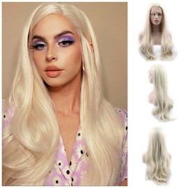 Mermaid Wig Natural Wave Synthetic Lace Front Wigs Blonde Hair Drag Queen Wig Cosplay Holidays For Women Girls Natural Hairline 26"