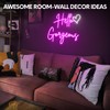 30×9 Inch Hello Gorgeous Neon Signs, Pink Hello Beautiful Led