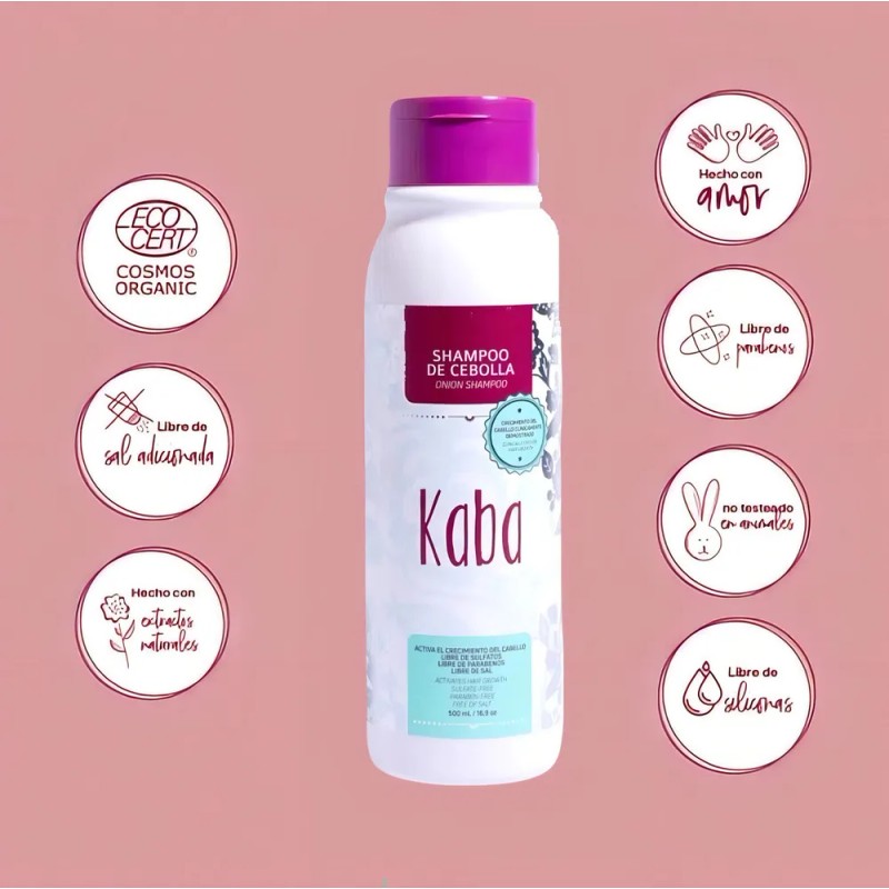 Shampoo De Cebolla Sin Sales, Parabeno Ni Sulfato 500ml Kaba