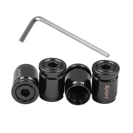 Dickno 4PCS Locking Car Tire Valve Stems Caps, Anti-Theft Auto Wheel Valve Stem Covers with O Rubber Seal, Universal Stainless Tyre Air Stems Cover for Cars, Bicycles, Motorcycles (Black)