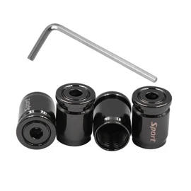 Dickno 4PCS Locking Car Tire Valve Stems Caps, Anti-Theft Auto Wheel Valve Stem Covers with O Rubber Seal, Universal Stainless Tyre Air Stems Cover for Cars, Bicycles, Motorcycles (Black)