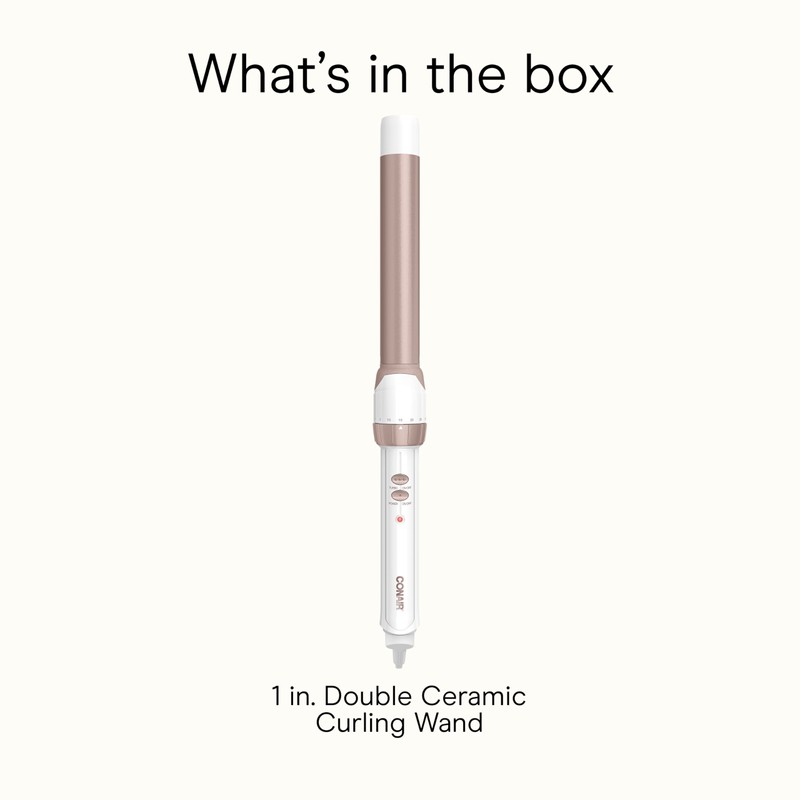 Conair Double Ceramic 1-Inch Curling Wand, Produces Flawless Waves, Curling