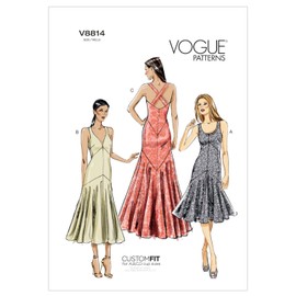 VOGUE PATTERNS V8814 Misses Dress, Size A5 (6-8-10-12-14)