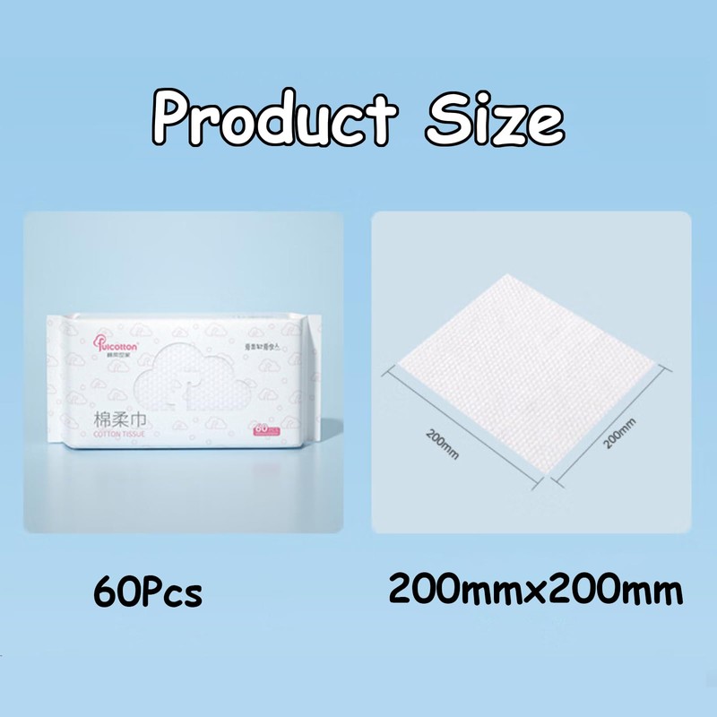 Taoluwin Soft Dry Wipes, 180 Count Disposable Face Towel, Dry/Wet