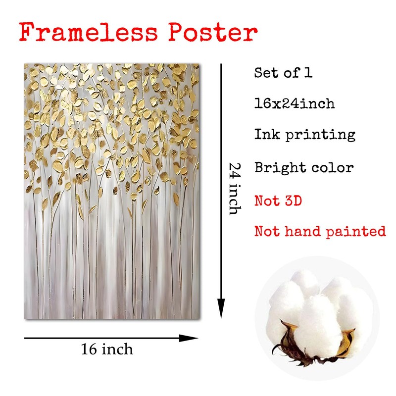 Gold Leaf Picture Abstract Gold Painting Grey and Gold Canvas