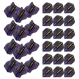 WINMAU Prism Alpha Fyre Black, Blue & Yellow Dart Flights - 10 sets per pack (30 dart flights in total)