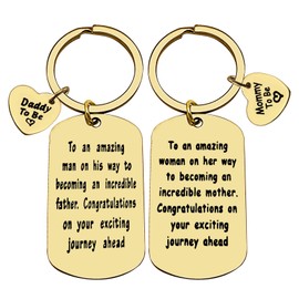 New Parent Gift First Time Pregnancy Gifts for Mom Dad To Be Mom to Be Keyring Daddy to Be Gifts First Time Dad Gifts New Mom Jewelry Baby Announcement Gift New Mom and Dad Gifts Baby Shower Gifts