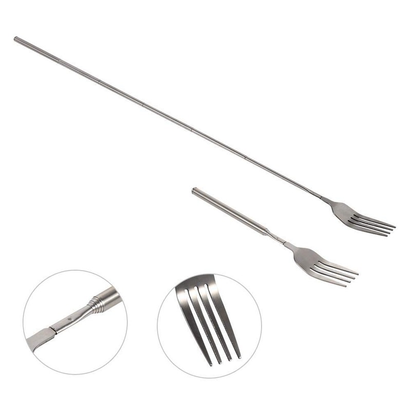 Extendable Fork Long Handle Fork Stainless Steel Cutlery for Barbecue