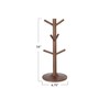 Creative Co-Op Mango Wood Mug Holder, Walnut Finish, 16" H,