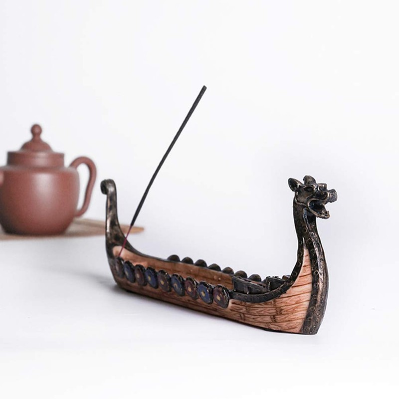 Viking Ships, Retro Ships Ornament, Collectible Figures, Resin Viking Boat