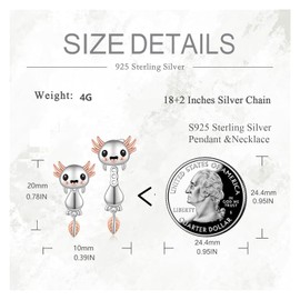 SHEAISRS Axolotl Jacket Earrings for Womens 925 Sterling Silver Axolotl Stud Earrings Animal Jewelry Gifts