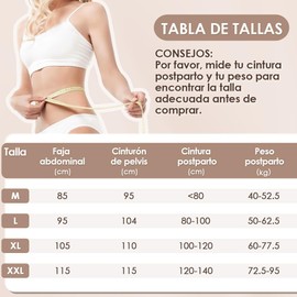 HomeChi Faja Postparto Cesarea Mujer, Faja Postparto Abdominal y Faja Cadera, Diseño Cuadruple Doble Encogimiento Faja Estetica Moldeadora Corporal Femenina, XL