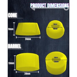 WalnutSkate Skateboard Bush Rubber 80a/85a/90a/95a/99a Pivot Cup [Domestic Brand] Truck Bush Rubber Pivot Bushing Soft Medium Hard Cruiser Long Skateboard Surf Skate (MEDIUM SOFT 85a YELLOW)