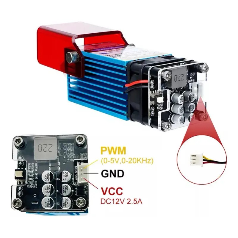 Lunyee Módulo Láser 450nm 80w Para Grabado Y Corte