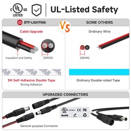 BTF-LIGHTING UL-Listed FCOB COB LED Strip Light 3000K DC24V Dimmable Warm White 1M 480LED Flexible LED Tape Light 8mm Width for Bedroom TV Backlight Cabinet Home Decor Light (No Adapter or Controller)