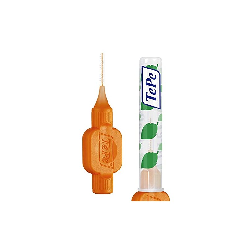 TePe Interdental Brush, Pack of 8, Orange, 0.02 inches (0.45
