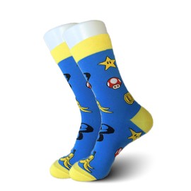 Retro Mario Kart Racing Video Game Socks – Sock Bro Collection - Fun Gamer Gifts, Colorful Novelty Crew Socks