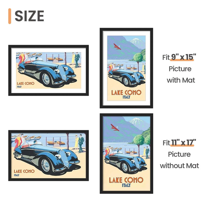 Upsimples 11X17 Picture Frame Set Of 5, Display Pictures 9X15