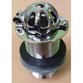 TC Chrome Domed Top Urinal Waste with Easy Clean Hinged Top 1 1/2" 40mm Unslotted Solid Tail Brass Body