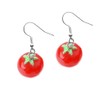 Tomato and Silver Themed Fun Earrings - Handmade