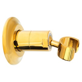 High Sierra® - Solid Metal Wall Mounted Holder for Handheld Shower Heads - Polished Brass Finish