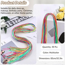 30 Pcs Colorful Hair Braids, Assorted Gradient Color Hair Wrap String Hair Rope Band for DIY Ponytail Braids Perfect Hair Styling Accessories for Creative Hairdos