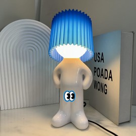 Little Shy Man Lamp, Funny Desk Lamps, Creative Bedside Night Light for Home Decor, Unique Novelty Gift for Adults, Valentine's Day Gift Idea, Humorous Night Light for Bedroom or Office (Blue)