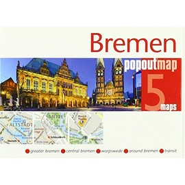 Bremen PopOut Map, 5 Maps: Greater Bremen, Central Bremen, Worpswede, Around Bremen, Transit