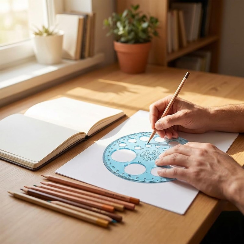 Circle Stencil Template, Hollow Drawing Templates for Painting, Drafting, and