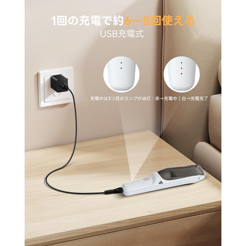 【吸引式 子供用バリカン】FERRISA 電動 バリカン 静音設計 IPX7 防水 散髪 コードレス 充電式