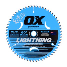 OX Tools Lightning 7-1/4" Circular Saw Blade for Framing - 184mm 60 Tooth & 5/8" Bore Laser Cut Carbide Tipped M9 Grade Construction - Circular Saw Blades Made in Australia for Wood Cutting