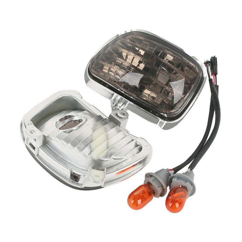 TCMT ABS Smoked Front Turn Signal Lights Blinker Fits For