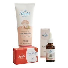 Kit Facial Shelo Nabel: Crema+vitamina C+jabón Granada