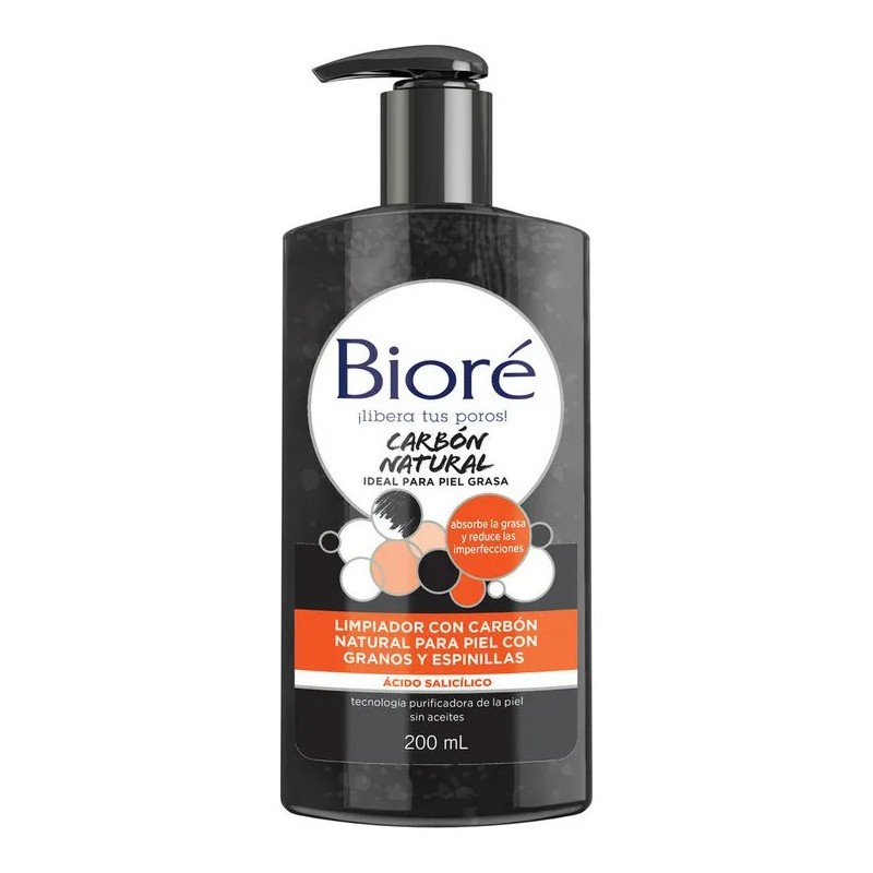 Bior Limpiador Facial Carbn Natural Antiacn Sin Parabenos 200ml