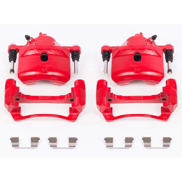 Power Stop Front S2090 Pair of High-Temp Red Powder Coated Calipers