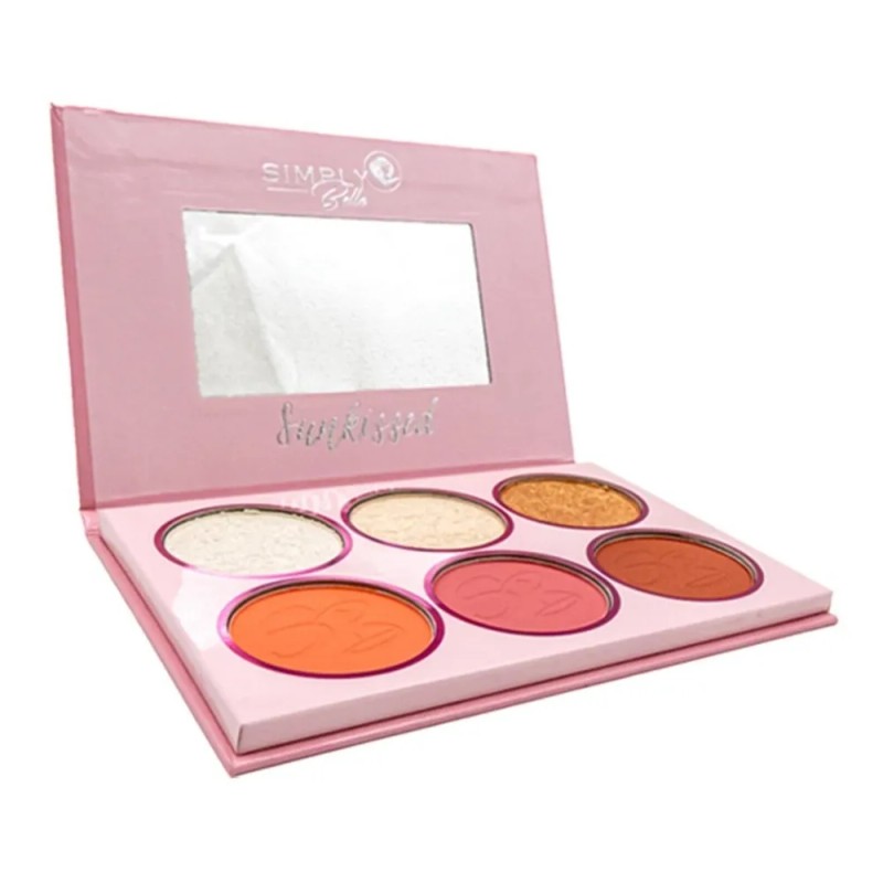 Paleta 6 Tonos Rubor Iluminador Sunkissed Simply Bella Orig Sunkissed