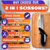 Liberhaus Kitchen Scissors for Food – 2 in 1 Cutting
