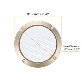 Rebower Speaker Grill Cover Mesh White Subwoofer Grill Guard Protector (with Screws), [for Home Audio DIY] - 6.5 Inch/Golden Tone Frame / 2 Pcs