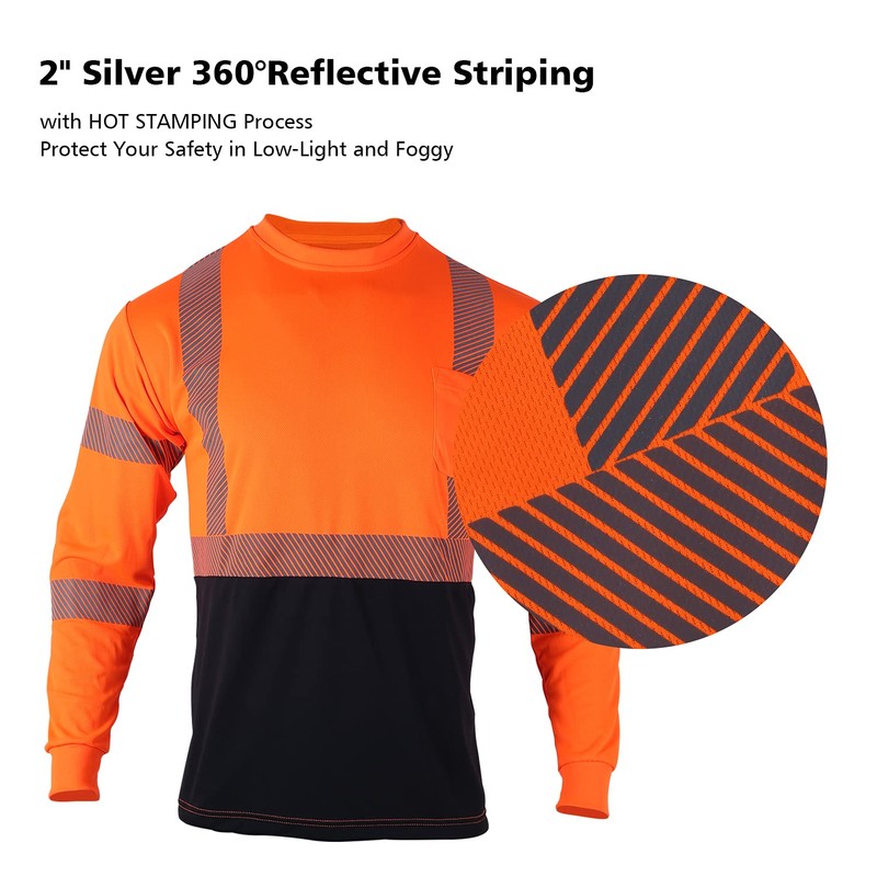 FONIRRA Safety Reflective High Visibility Shirts for Men ANSI Class
