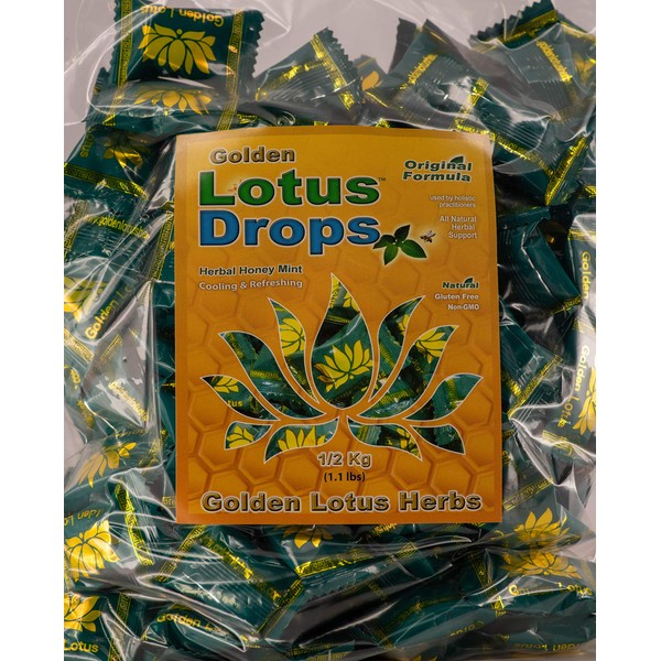 Golden Lotus Drops Original Formula. Soothing Herbal Honey Mint Lozenge (0.5 Kilo)