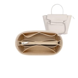 Lckaey Purse Organizer for celine nano belt bag organizer bag insert felt bag organizer 3021Beige-M, Medium
