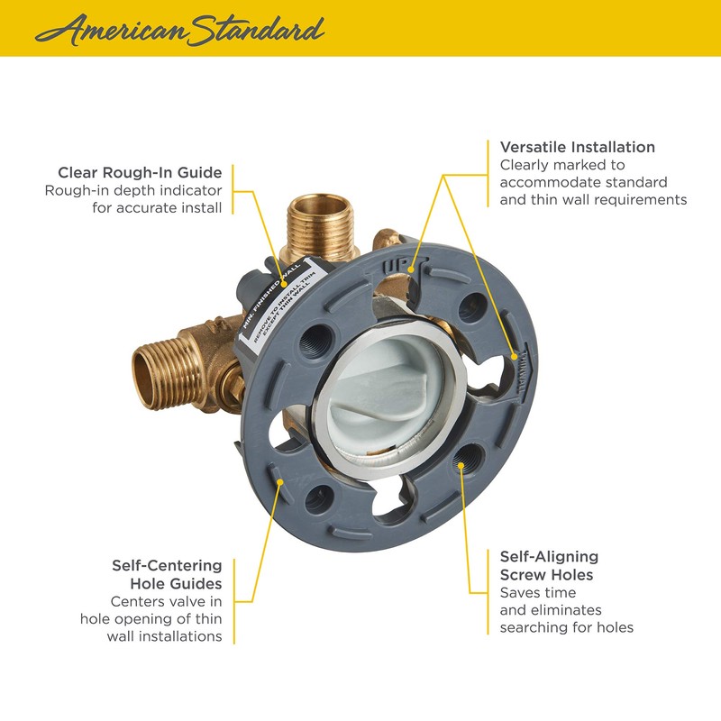 American Standard RU101SS Flash Shower Rough-in Valve with Universal Inlets