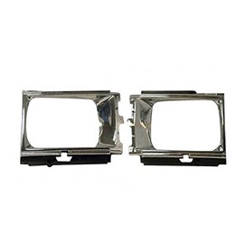 Bundle For 84-86 Toyota Pickup 2Wd Headlight Door Bezel Chrome/Black Lh + Rh TO2513102 TO2512102