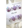 Lavender Heart Beam Handmade Nail Tips - Short Almond /