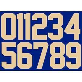 Numbers Kit(0-9),8" Tall for Sports T-Shirt Jersey Football Baseball,Iron On, Heat Transfer, Team,t-Shirt(Style A) (Cream(0-9))