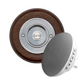 Modern Living Round Wireless Doorbell in Tudor and Brushed Nickel - Nickel Centre - Standard Plug in F5S