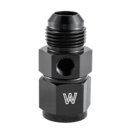 Tepilauda 10AN Male Flare to 10 Female Swivel with 1/8 NPT Gauge Port Fuel Pressure Take Off Fitting Adapter Aluminum Black