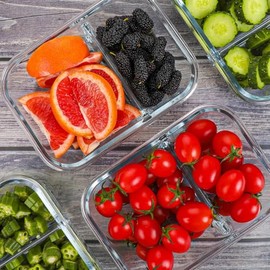 U Chef Juego de 10 Recipientes de Vidrio para Almacenamiento de Alimentos con Tapas, Recipientes Herméticos de 30 Onzas, Tuppers de Vidrio para...    
